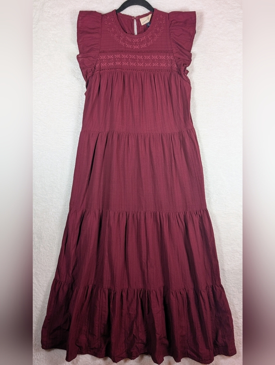 Universal Thread Dresses & Skirts - Universal Thread Burgundy Maxi Dress with Flutter Sleeves